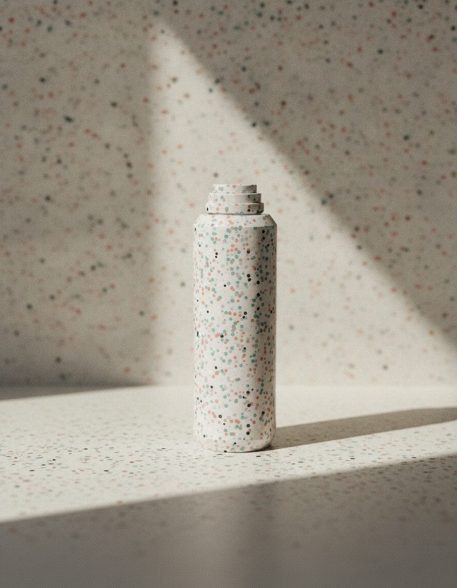 Terrazzo: chips of stone in a pale ground