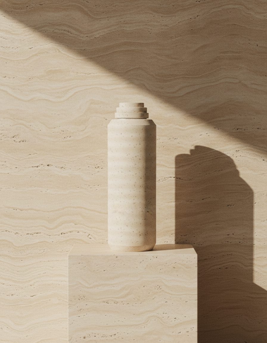 Travertine: banded warm stone